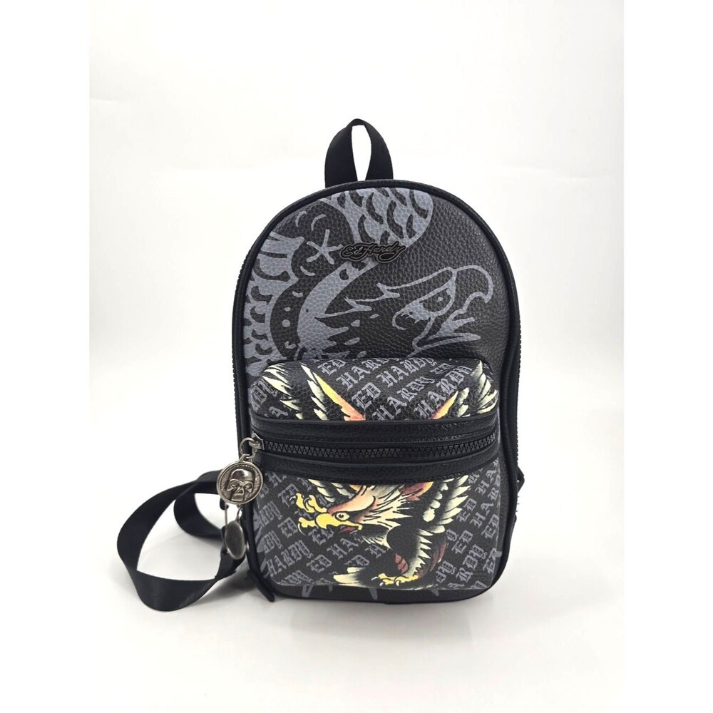 Ed Hardy Eagle Tatoo Monogram Sling Bag NWT